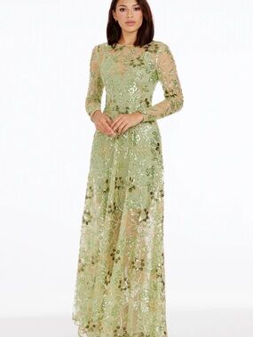 dress the population brooke gown Dress The Population, Brooke Crochet Palm Mermaid Gown New Wedding Dress  Save 47%